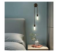 Apliques de Pared for Dormitorio Lámpara de Pared de latón posmoderno - Lámpara de iluminación Interior de Pasillo de Noche de acrílico de Cobre Dorado Negro,Gold-H67cm(Onecolor,H55cm)