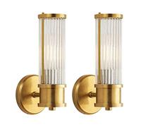 Apliques de pared , Luces de tocador de vidrio for baños accesorios de iluminación de pared de cristal elegante lámpara de montura de pared de vara de oro apliques de pared interior for sala de estar