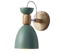 Apliques de Pared Madera Metal Lámpara de pared E27 Moderno Creativo Hierro Luz de Pared Retro Lámpara de Cabecera para Dormitorio Cocina Estudiar Restaurante Escalera Sala, Verde