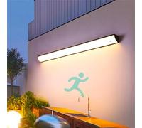 Apliques de Pared Minimalistas contemporáneos LED para Exteriores, Luces de Pared para Interiores, lámpara de Pared de Tira Larga, Moderna lámpara Rectangular IP65 Resistente al Agua con Sen