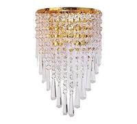 Apliques de pared , Modern Crystal Wall Lamp Semi-Circular Bedroom Bedside Hallway LED Lighting Home Crystal Wall Light Fixtures Living Room Bedroom Hallway Crystal Fixture Gold Decor Crystal Wall Sco