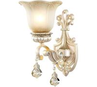 Apliques de Pared Modernos Europeos con Pantalla de Cristal, Diseño Tradicional de Resina, Arte Clásico, Lámpara de Pared de Noche de Oro Blanco, Accesorio para Sala de Estar, Pasillo, Escaleras, Do