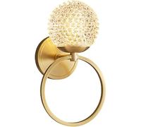Apliques de Pared Modernos Ring Brass con Pantalla de Bola de Cristal de Panal Apliques de Pared G9 Luz de Techo