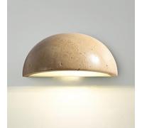 Apliques de Pared para Dormitorio, decoración artística WABI Sabi, Aplique de Pared de mármol nórdico, lámpara de Pared de travertino Amarillo en Forma de Media Luna, Estilo japoné