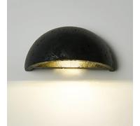 Apliques de Pared para Dormitorio, decoración artística WABI Sabi, Aplique de Pared de mármol nórdico, lámpara de Pared de travertino Amarillo en Forma de Media Luna, Estilo japoné