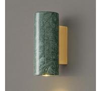 Apliques de Pared para Dormitorio Estilo nórdico, Pantalla de mármol alabastro Natural de 6,3 Pulgadas, cableado para Interiores, Ideal para dormitorios y pasillos (cilíndrico Verd