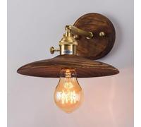 Apliques de Pared para Interiores Ajustables de Latón Lámparas de Pared Modernas de Madera Maciza con Interruptor de Encendido/Apagado Lámpara de Pared Retro Vintage E27 de Madera de Fresno