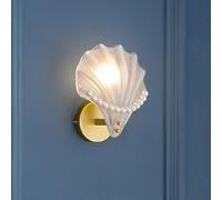 Apliques de Pared Pequeños Estilo Boho para Interiores con Diseño de Concha Marina Cristal Esmerilado Perlas Dorado Modernos Ideales para Mesitas de Noche Dormitorios Infantiles Recibidores Y Baños