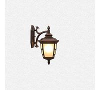 Apliques de pared rústicos vintage industriales marrones, faroles de pantalla de cristal suave impermeables para puerta delantera al aire libre, garaje e iluminación de carretera pequeña a prueba de