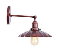 Apliques de pared vintage con brazo oscilante, lámpara industrial tipo granero, luminaria LED de un solo cabezal ajustable de hierro E27 para mesita de noche de dormitorio, tocador de baño, isla de c