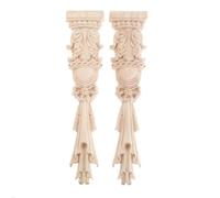 Apliques de Tallados en Flores 4/2/1PC Wood Carved Decal Embossed Pillar Corner Onlay Post Shape Applique Frame Door Furniture Wall Unpainted Home Decor 30x7cm(2PCS)