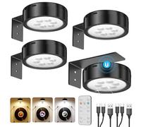 Apliques LED Interior para Cuadros Recargable USB, 2600mAh Lampara Pared Sin Cable con Mando Foco LED Cuadro Pilas Luz LED Adhesiva Vitrina Lampara Sin Electricidad con Magnetica para Imagen Armario
