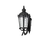 Apliques MOCHAMIK, tradicionales, negros, para exteriores, de aluminio fundido a presión, con montaje en vidrio, IP23, estilo clásico, retro, nostálgico, rural, único, para entrada de villas, terraza