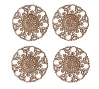 Apliques Para Muebles 4 Apliques De Madera Tallada Con Forma De Flor Para Muebles Y Armarios Molduras De Madera Sin Pintar Calcomanías Decorativas 20 X 20cm