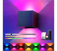 Apliques Pared RGB, 9W Aplique Pared Interior RGB Regulable con Control Aplicación, Sincronización de Música y Bricolaje 16 Millones de Colores, Ángulo de Haz Ajustable, para Sala de Estar,Dormitorio