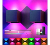 Apliques Pared RGB, 9W Aplique Pared Interior RGB Regulable con Control Aplicación, Sincronización de Música y Bricolaje 16 Millones de Colores, Ángulo de Haz Ajustable, para Sala de Estar,Dormitorio