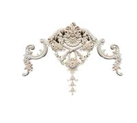 Apliques y adornos de decoración esquinas madera, artículos del hogar, calcomanías pared talladas for muebles flores(C1+2C3 34 * 27cm)