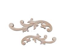 Apliques y adornos de decoración esquinas madera, artículos del hogar, calcomanías pared talladas for muebles flores(D1-30cmX10cm)