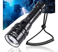 APLOS AP20 buceo linterna ipx8 impermeable, 2000 lúmenes buceo linterna recargable, profesional brillante impermeable seguridad subacuática lámpara con correa de mano, resistente al agua hasta 100m