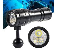 APLOS AP70 - Luz de video de buceo, 6000 lúmenes, ángulo de haz amplio de 135 grados, linterna subacuática con luz UV roja