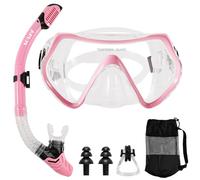 APLOS Snorkel Set para Adulto-visión panorámico de 180° Máscara de Buceo Profesional antivaho y antifugas Gafas de Buceo Cristal Templado y Dry Top Snorkel para Hombres Mujeres