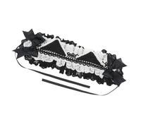 APLudoo Lovely Maid - Diadema de encaje con orejas de gato, diadema con clip para disfraz femenino, juego de rol, mascaradas, fiesta, cosplay, diadema