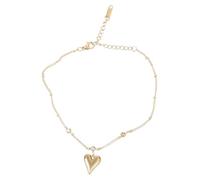 APLudoo Sofisticada tobillera dorada adornada con cristal de corazón, elegante cadena de pie, adecuada para fiestas y citas románticas, accesorios para mujer