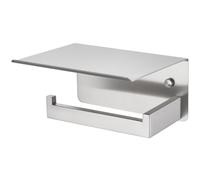 APLusee Brushed Nickel Toilet Paper Holder with Shelf, Left Side 304 Stainless Steel Tissue Roll Hanger, Wall Mounted