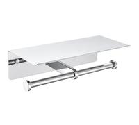 APLusee Soporte Doble para Papel higiénico con Estante Cromado Pulido, Acero Inoxidable SUS304, Soporte contemporáneo para Rollo de Papel higiénico para teléfono Celular
