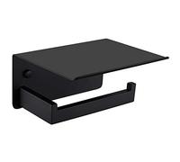 APLusee - Soporte para Papel higiénico con Estante Negro Mate, Accesorios de baño, decoración Sus 304 de Acero Inoxidable Moderno, Soporte para Toallas de Papel más Almacenamiento de Pared para