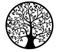 APLUSH Arte De Pared Del Árbol De La Vida, Silueta De Pared 3D Decoración De Pared, Decoración De Pared De Árbol Genealógico Negro Para Colgar, Para Cocina, Sala De Estar Y Dormitorio,B,60 * 60CM