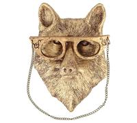 APLUSH Decoración De Pared con Cabezas De Animales, Escultura Colgante De Resina De Bronce, Estatua De Jardinería para Hogar, Decoración Artística para Sala De Estar Interior,Fox