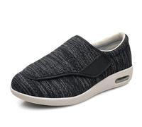 APLUSZ Shoes for Men with Swollen Feet Diabetic Medical Wide Width Walking Orthopedic Edema Swollen Feet Arthritis Easy On and Off for Elderly Swollen Feet Plantar Fasciitis (Color : Black, Size : 4