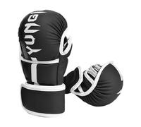 APLVFFZH 1 Par Boxing Guantes Karate Taekwondo Sparring Artes Marciales PU Cuero Y Triple Soporte para Muñeca Adecuado para Adultos, Black White L