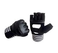 APLVFFZH 1 Par de Guantes de Boxeo Envolturas para Manos con Correa Ajustable Protectores de Material Resistente y Suave Palma Abierta para, Black L