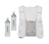 APLVFFZH 1 Pieza Chaleco de Hidratación para Correr con Bolso de Agua Integrado Mochila Multifuncional Ajustable Diseño Compacto Y Resistente Adecuado para Sen, Gris Claro Naranja, m