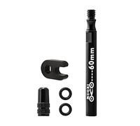 APLVFFZH 2 Piezas Extensor de Válvula Presta para Llantas Tubeless Accesorios de Reparación de Sellado con Anillo de Silicona Hecho en Aleación de, 1 Pieza Negro 60 mm