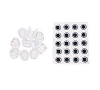 APLVFFZH 20 Piezas Ojos para Señuelos de Pesca Artificiales Modelados 3D Impermeables Efecto Realista Fácil de Fijar Autoadhesivos Adecuados para Manualidades, Ojos de 8 mm + Cabeza de 10 mm