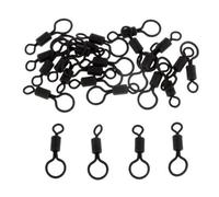 APLVFFZH 25 Piezas Giratorio de Pesca Swivel Ojo Grande Conector Línea Terminal Tackle Accesorio para Anzuelos Rotación Flexible Acero Inoxidable Adecuado, 4 Piezas