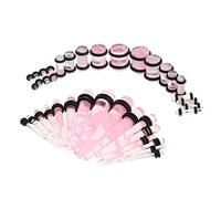 APLVFFZH 32 Piezas Kit de Expansores de Oreja Acrílicos Túneles y Tapones para Piercings de Cuerpo con - para Estiramiento Adecuado para Regalo