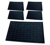 APLVFFZH 5 Piezas Inserto de Esponja Bandeja de Anillos Tapete Organizador de Joyas Cubierta de Terciopelo Adecuado para Expositor Minorista, Negro