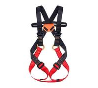 APLVFFZH Arnés de Escalada Full Body Infantil Cinturón Protector Correa Ajustable Material Adecuado para Niños Y Adultos Campin, Rojo Negro