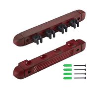 APLVFFZH Billiard Pool Cue Rack Fabricado en Madera Soporte Mural con 4 Clips para Tacos Estructura Antideslizante Y Fácil Instalación Adecuado para Aficionado, Rojo