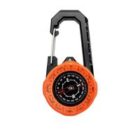 APLVFFZH Brújula de Senderismo Portátil con Mosquetón Ligera Impermeable Resistente Luminoso Adecuada para Aventura Mochileros Paseos, Naranja