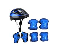 APLVFFZH Casco para Bicicleta Infantil con Casco Bicicleta Rodilleras Muñequeras Coderas Material PVC Espuma Adecuado Niños Adolescentes Patinaje Ciclismo, Azul