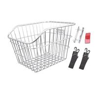 APLVFFZH Cesta Trasera para Bicicleta, Portátil, de Metal Resistente, con Rejilla Metálica.