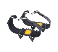 APLVFFZH Crampones de Zapatos Antideslizantes con Cleats de Tracción Ajustables Suela Universal de Silicona Y Acero Adecuado para Caminar sobre Nieve H, Negro