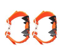 APLVFFZH Crampones de Zapatos Antideslizantes con Cleats de Tracción Ajustables Suela Universal de Silicona Y Acero Adecuado para Caminar sobre Nieve H, Naranja