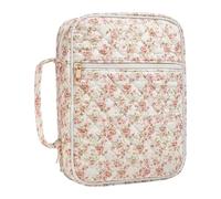 APLVFFZH Estuche Protector para Biblia con Correa y Cierre de Tela Oxford Impermeable con Estuche para Lápices Resistente y Ligero Ideal para Uso Diario Viajes y Reuniones, Flor Roja