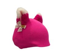 APLVFFZH Funda para Casco de Esquí, Gorro de Punto Divertido, Bonito Y Decorativo, Accesorio Protector para Snowboard Y Esquí, para Snowboard Y Patineta, Oreja Roja Rosa